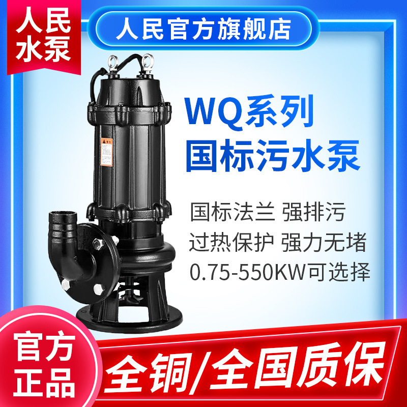 人民国标污水泵380v三相电上海国标潜水泵标准抽水水泵排污泵神器