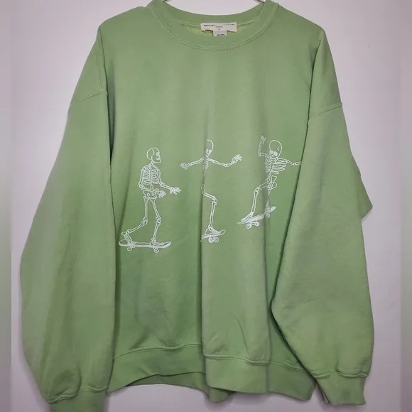 Autumn Winter Women Wear Long Sleeve Solid Color Skull Skateboard Printing Loose Casual Long Sleeves