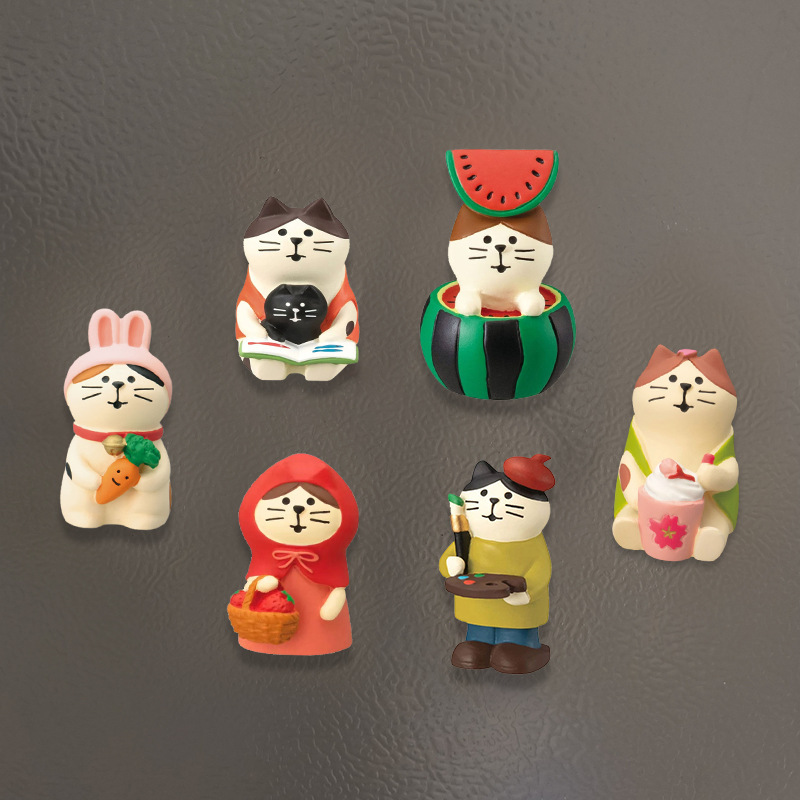 雑貨 和風猫冷蔵庫マグネット かわいい手作りオーナメント パンコーヒーショップ装飾 樹脂オーナメント|undefined
