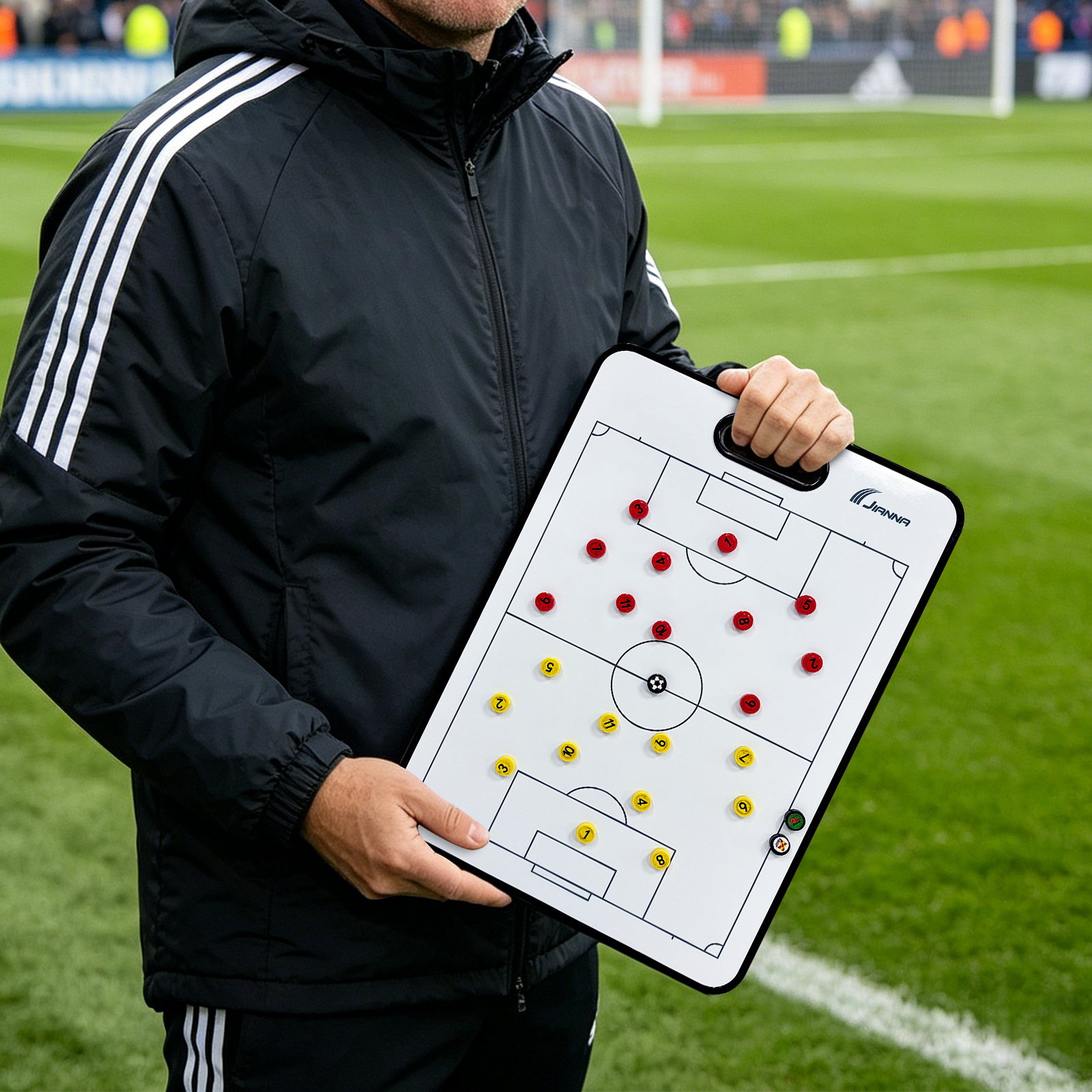 Professional portable handheld football tactical board, magnetic, thickened, double-sided, full-field and half-field, for professional coaches to use for instruction