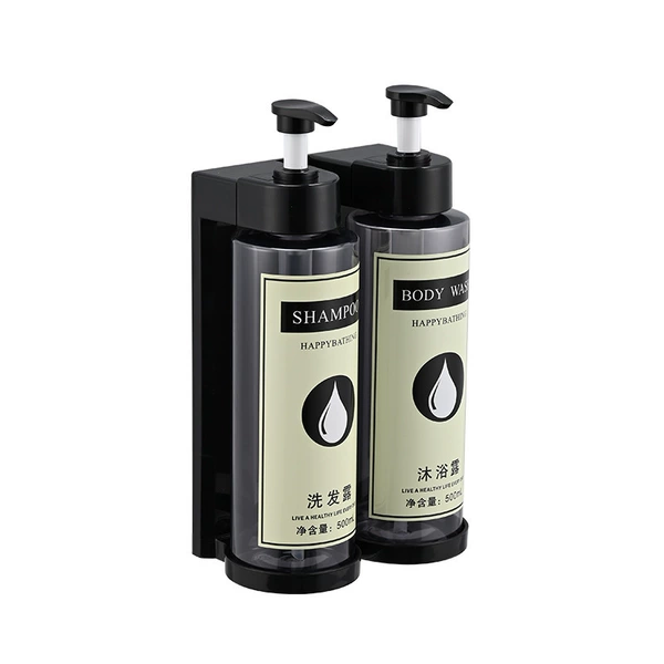 5035 double-headed gray semi-transparent (shampoo/shower gel bottle) (double-use without holes)