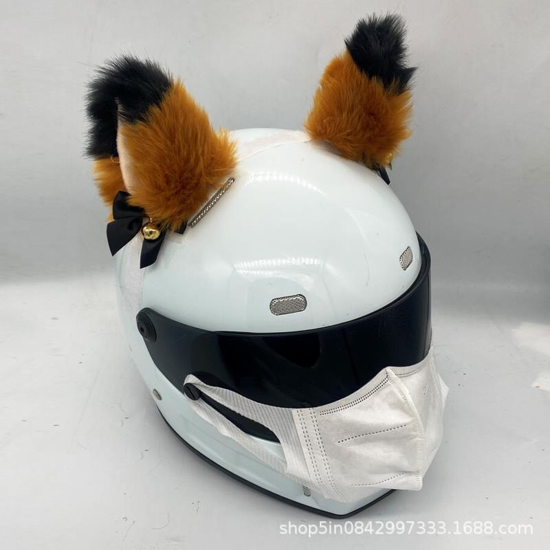 Personalized Helmet Decoration with Cat Ears, Trendy Helmet Accessory for Motorcycle, Electric Vehicle Riders, and Ski Helmets Modification