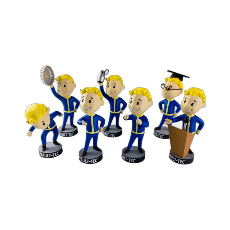 Ручная работа Fallout 7 радиационная детская фигурка, 1‑е поколение, 2‑е поколение, 4‑е поколение, кукла VaultBoy в стиле аниме/мультфильма, декор