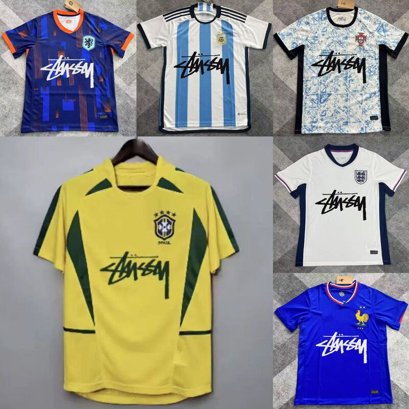 Signed Stussy 22-26 World Cup National Team Jerseys Fan Edition Brazil, Netherlands, Argentina, Portugal