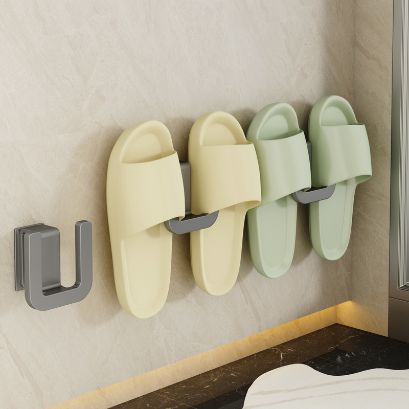 Slippers Storage Rack Punch-free Wall Hanging Bathroom Slipper Rack Toilet Door Rear Slippers Hanging Rack Draining Hook Slippers Storage Rack Punch-free Wall Hanging Bathroom Slipper Rack Toilet Door Rear Slippers Hanging Rack Draining Hook