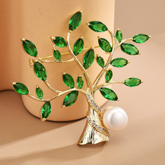 Elegant and Unique Money Tree Brooch for Men and Women, High-End Crystal and Zirconia Dress Accessories, Versatile and Creative Suit Accessory