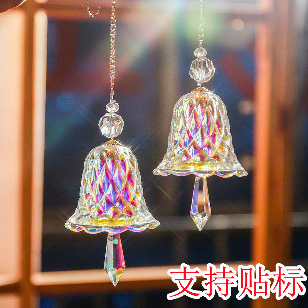 Campana transfronteriza amazónica cristal campana de viento decoraciones navideñas ventanas colgantes de vidrio colgantes captura de sol