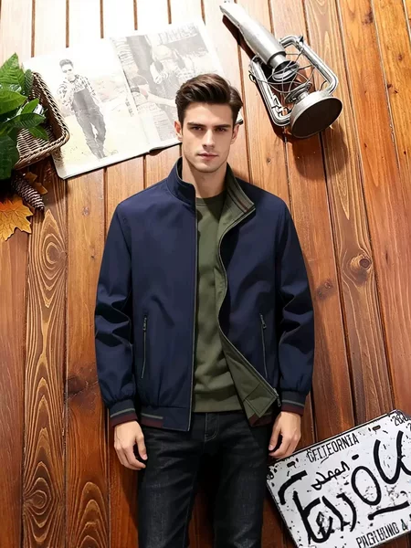 Foreign Trade Cross-Border Amazon Hot-Selling Spring and Autumn Double-Sided Stand-Up Collar Casual Jacket Flight Jacket Men's Carhartt Jacket