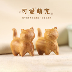 芭比檀香木DIY治癒日系卡通可愛休閒小貓咪呆萌桌面擺件裝飾禮品