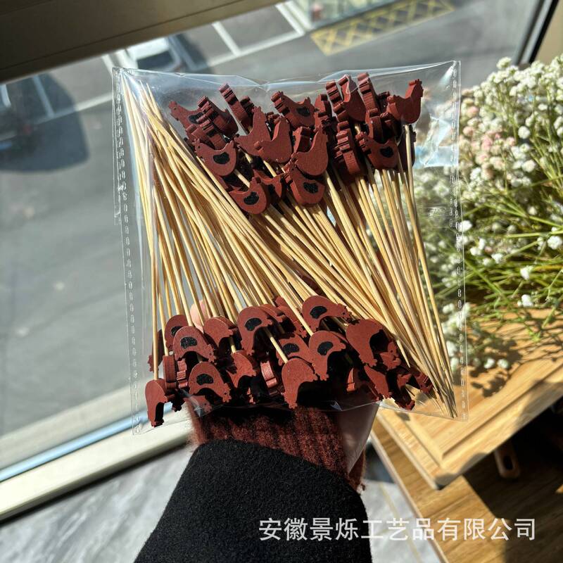 国境を越えた新製品装飾竹串かわいいアニメ果物使い捨て装飾棒ハンバーガー串カクテル串竹串|undefined