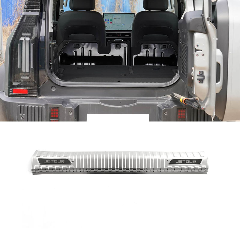 Suitable for Jetour T2 Stainless Steel Threshold Strip Modification, Welcome Pedal, Trunk Guard, Tailgate Traveler