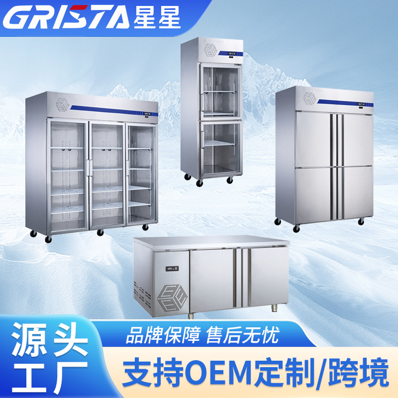 格林斯达D500E2饭店餐厅冰柜冷藏冷冻商用双门冰箱立式保鲜冷柜