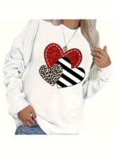 X 15507 Valentine's Day Heart Round Neck Top ����Բ������
