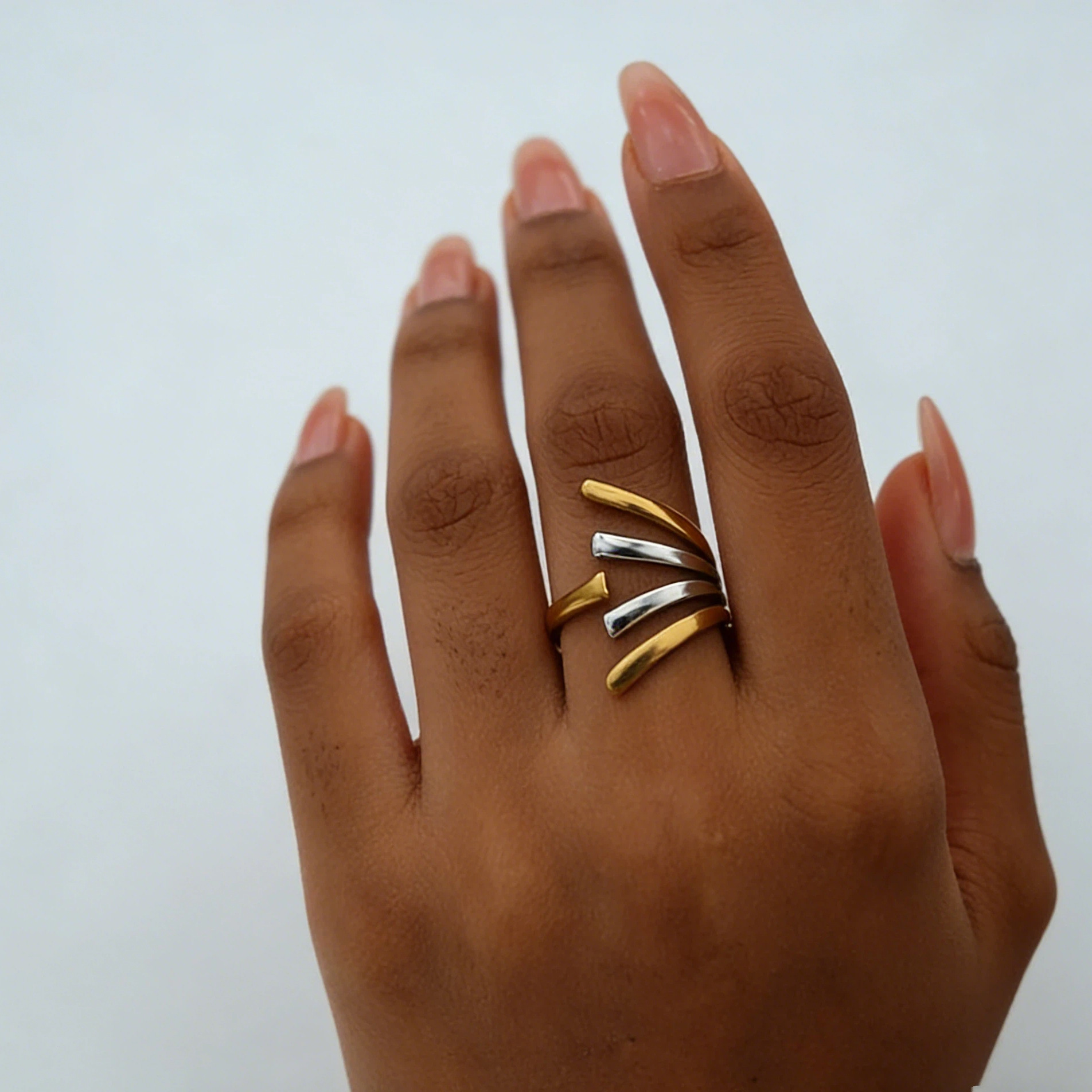 fashionable brand geometric ring stainless steel