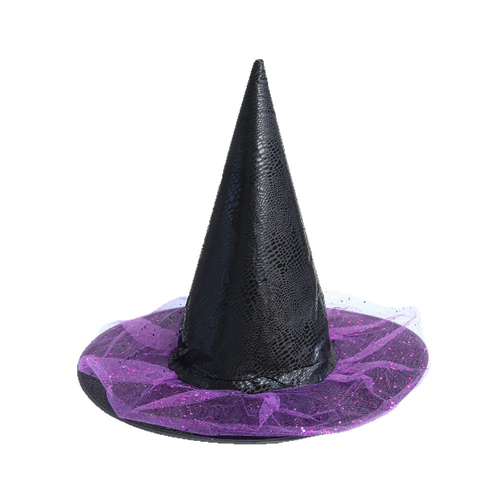 Sombreros de Halloween para niños y adultos, artículos para fiestas, sombreros de mago, sombreros de hechicero, sombreros de bruja de malla de cuero