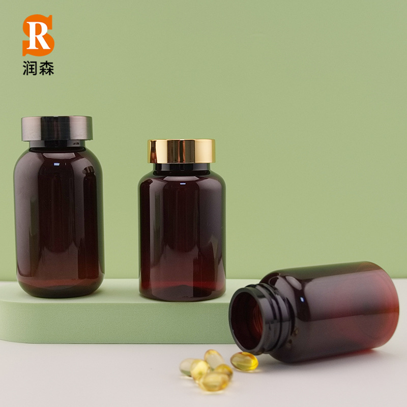 定制PET避光120cc150ml牡蛎淫羊藿猫草片鱼油维生素茶色保健品瓶