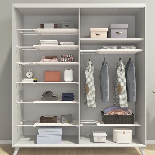 Wardrobe layered nail-free partition kitchen storage artifact dormitory bathroom retractable storage rack cabinet manufacturer direct sale