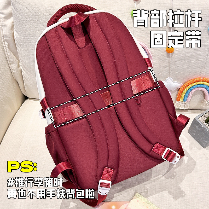 2025 mochila escolar para niñas de secundaria de gran capacidad, ligera y sencilla mochila para estudiantes universitarios