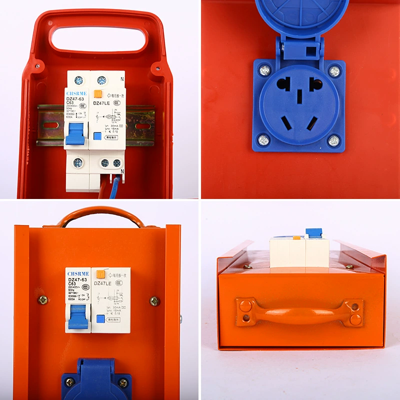 Portable DZ47 Iron Nylon Waterproof 10-hole Industrial Socket Temporary Distribution Box for Construction Site