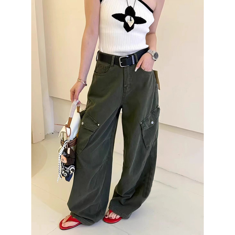 Workwear Jeans for Women, 2026 Autumn New High-Waisted Slimming Large Pocket Wide-Leg Loose Casual Straight Long Pants Workwear Jeans for Women, 2026 Autumn New High-Waisted Slimming Large Pocket Wide-Leg Loose Casual Straight Long Pants