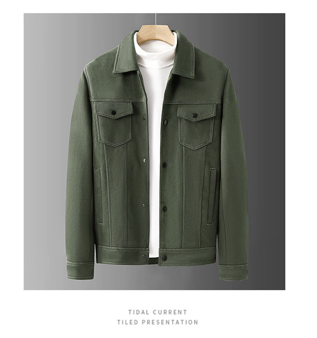 Männerkleeder Veloursjackete Fréijoers- an Hierschtmoud Retro locker Revers Oberbekleidung Top High-End Männer Aarbechtsjackete_voghion.com