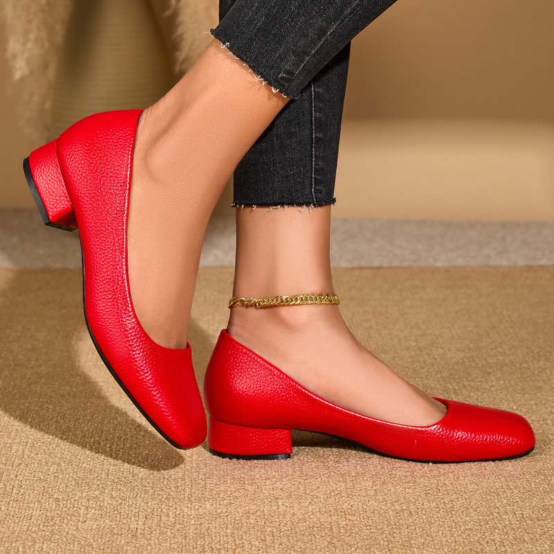 In Stock Now~Cross-Border Foreign Trade Aliexpress Amazon~3Cm New Style Women's Low-Heeled Slip-On Casual Shoes