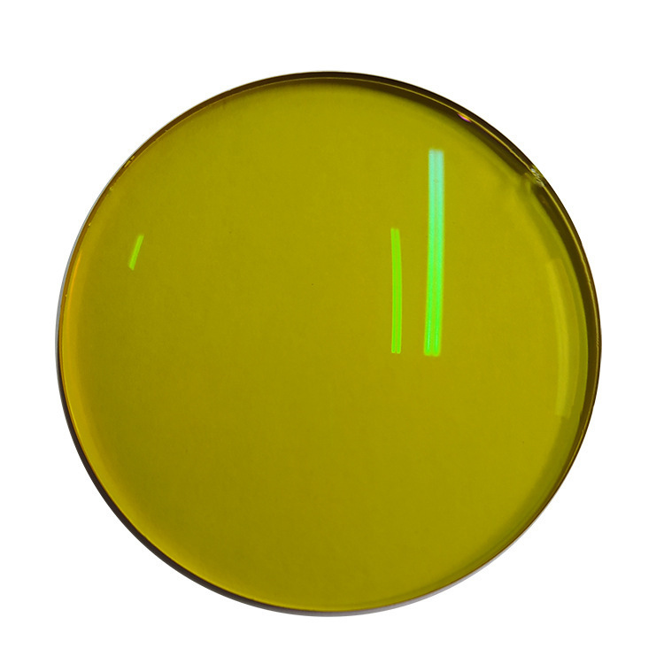 Lentes de conducción de película de visión nocturna de fondo amarillo miopía anti-luz azul decoloración gris 1.56 asférica anti-deslumbramiento luz intensa