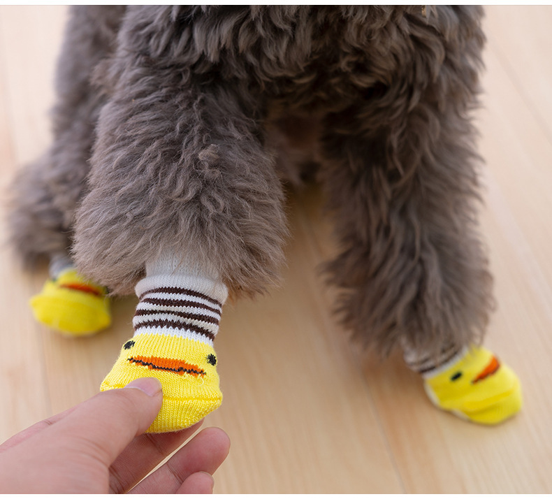 90g Weight Pet socks Type Of Pet Supplies 1 Set Quantity Daily Occasion cotton thread Material Anti-slip Dog Socks Indoor Dog Socks