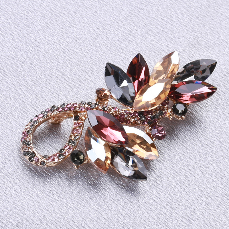 10g Weight Rhinestones Inlay Material Brooches Classification Anniversary, Business Occasion Alloy Material Flower Pattern Women's Gender Inlay Design Artistic Style Artistic Pin Flower Alloy Inlay Rhinestones Women's Brooches 2