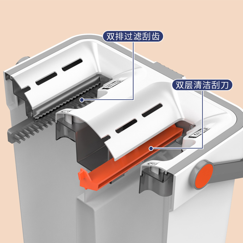 大平板拖把2023新款免手洗拖布家用一拖净平板带刮水条拖把通拖地