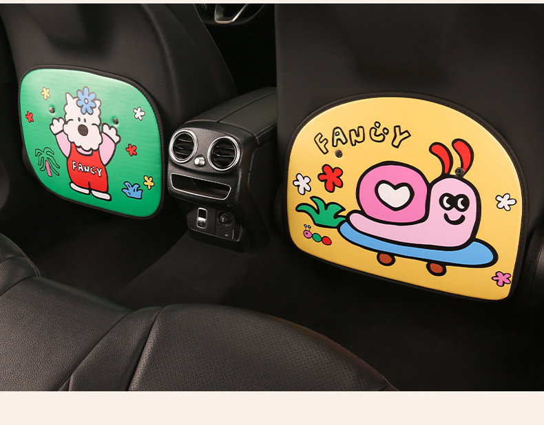 Cute Cartoon Car Seat Back Anti-Kick Pad for Women, Car Seat Back Anti-Dirt Pad, Rear Seat Anti-Kick Pad for Children