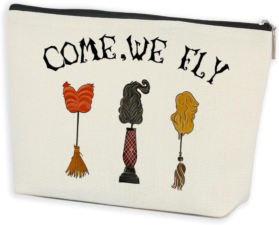 Transfronterizos Amazon Halloween maquillaje letras Halloween brujas maquillaje bolsa bolsa de almacenamiento lino fábrica directa