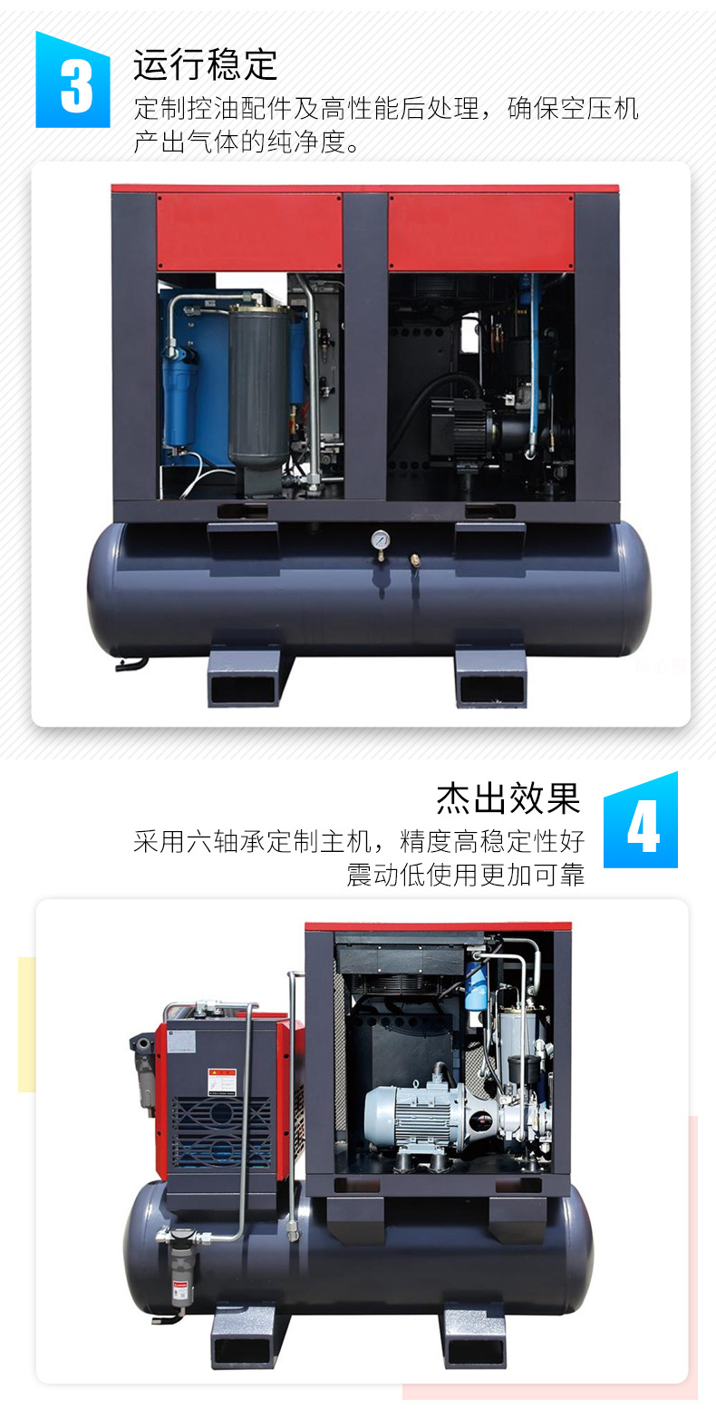 Laser Cutting Dedicated Permanent Magnet Variable Frequency Integrated 15/22/37Kw 16kg Screw-Type Air Compressor
