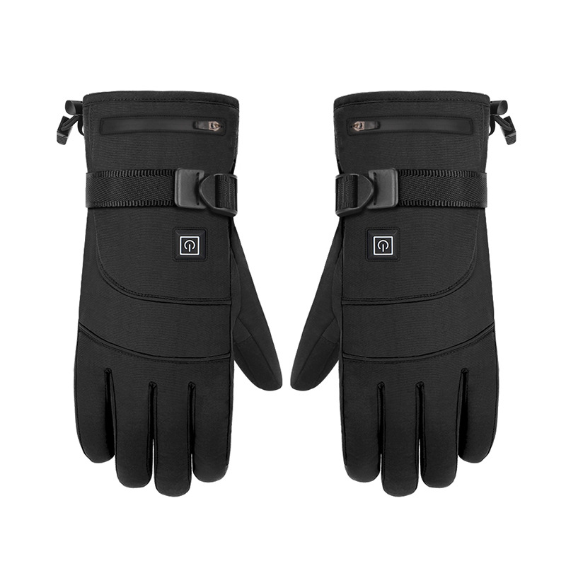 Guantes de calefacción eléctrica caliente a prueba de viento impermeable motocicleta esquí guantes de calefacción pantalla táctil engrosada invierno transfronteriza