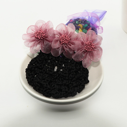 Factory Net Hair Nurse Hair Flower Hair Net Work Occupation Korea Hotel Bank Plate Hairpin Net Pocket Wholesale