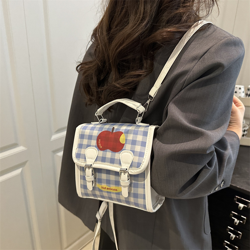 Placa fresca manzana coreana ins mochila de hombro de mujeres otoño invierno estilo de escuela universal mochila de niñas