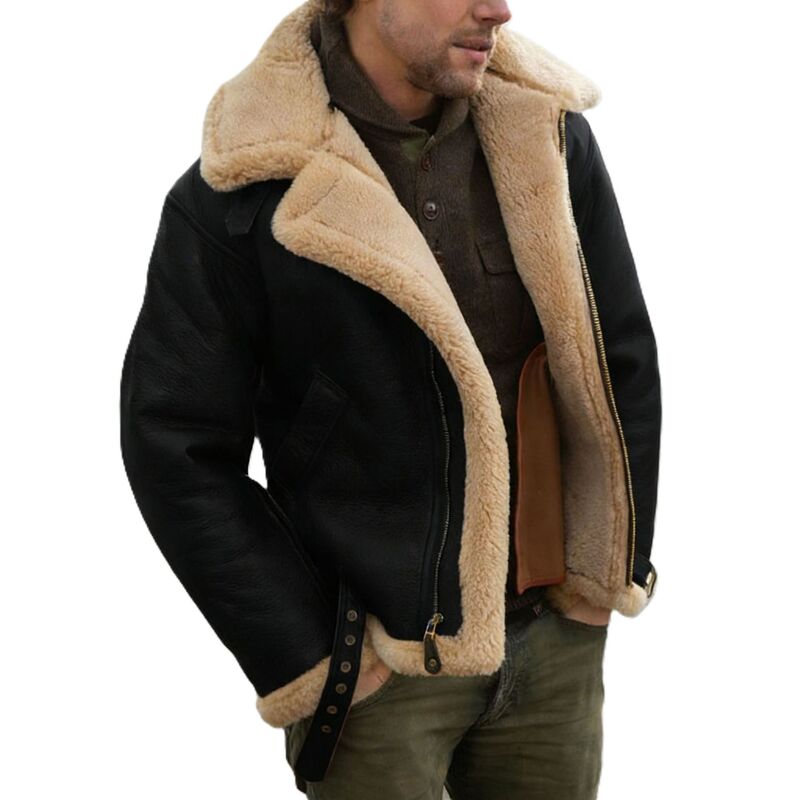 Cross-border Amazon Men's Thickened Heavy Craft Jacket Men's Fur One Jacket Long Sleeve Fur Jacket Men's Cross-border Amazon Men's Thickened Heavy Craft Jacket Men's Fur One Jacket Long Sleeve Fur Jacket Men's