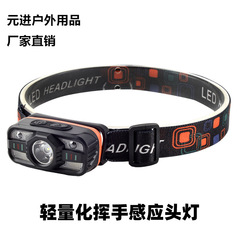 誘導ヘッドランプ多機能充電式ナイトランニングミニヘッドランプ屋外LEDナイトフィッシング強力ライトヘッドマウントLED