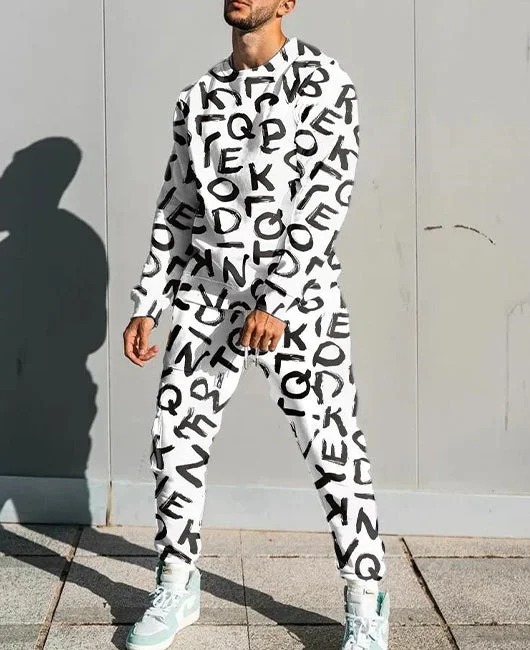 Comercio exterior transfronterizo Europa y América 3D impresión digital retro cuello redondo suéter pantalones traje ME1-ML1