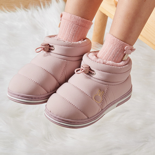 Children's cotton slippers, cute and warm in winter, boys and girls home cotton slippers and baby snow boots drop shipping