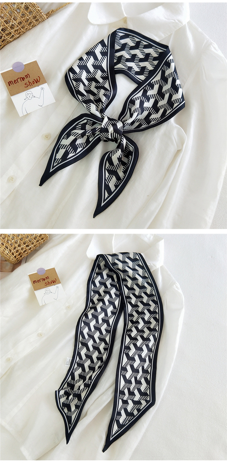 Korean Fashion Silk Scarf display picture 5