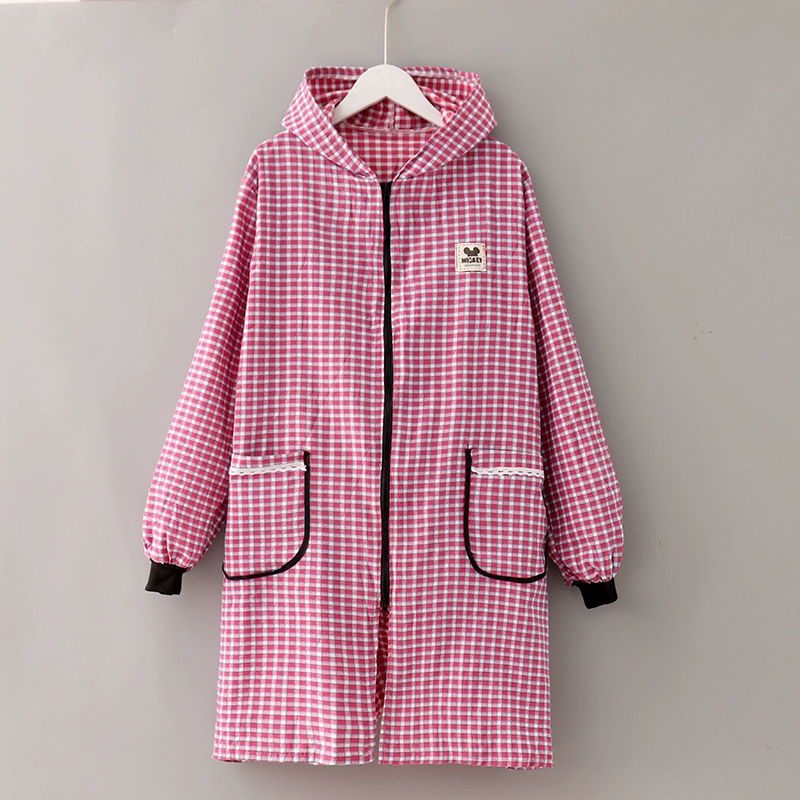 Длинный рукав, куртка-фартук в клетку для работы, нагрудник, интернет‑хит коллекции 2021,