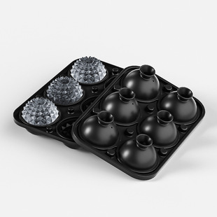 Benhaida new silicone 6 ice hockey whisky ice mold six hole diamond mold silicone 6 ice