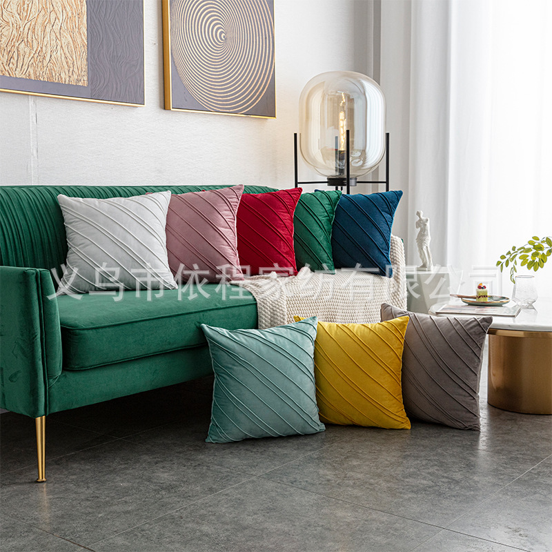 跨境純色法蘭絨抱枕套家居沙發抱枕床頭靠枕短毛絨靠墊亞馬遜批發