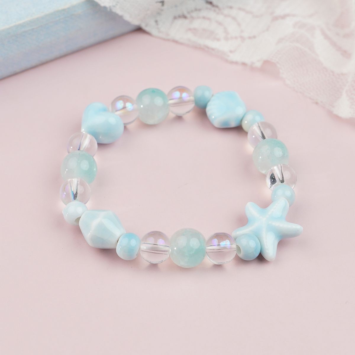 Jingdezhen pulsera de cerámica de verano mujer alta sensación galletas serie de gatos nicho diseño universal pulsera alta sensación