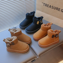 女童雪地靴冬季2025新款加绒加厚保暖儿童女孩大棉靴软底防滑棉鞋