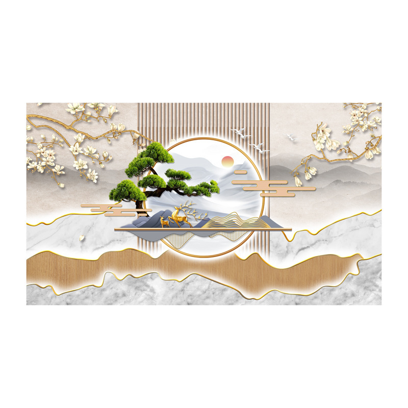 墙纸3d立体中式格栅墙布背景墙壁纸客厅装饰壁布店铺装修壁画|undefined