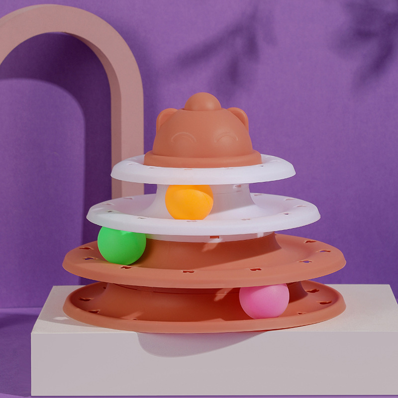 Mascota gato de juguete de cuatro capas bola de la pista gato placa giratoria INS ronda diversión interactiva gato divertido gato suministros al por mayor