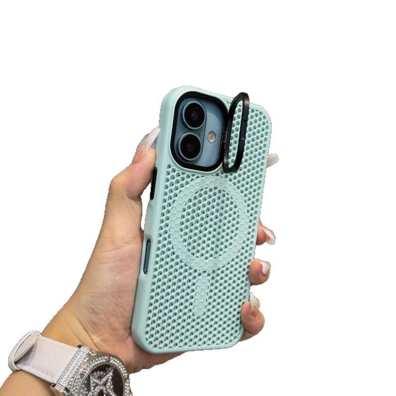 Apple 16 携帯電話ケースに適したレンズホルダー夏ハニカム中空放熱 iPhone15promax 磁気吸引新|undefined