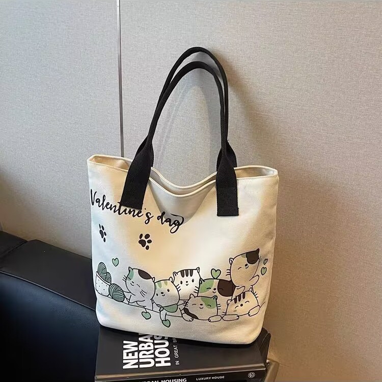summer cartoon capacious shopping bag for leisure